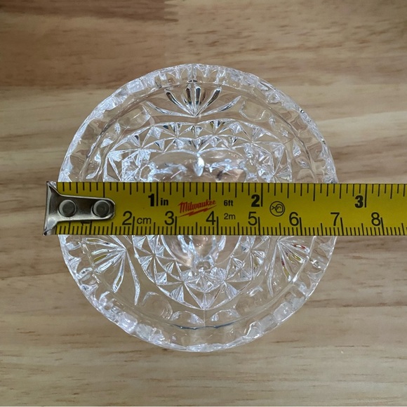 Vintage Hofbauer Byrdes Crystal Trinket Bowl Clear 3 Footed Bird Design Mini - Picture 9 of 10